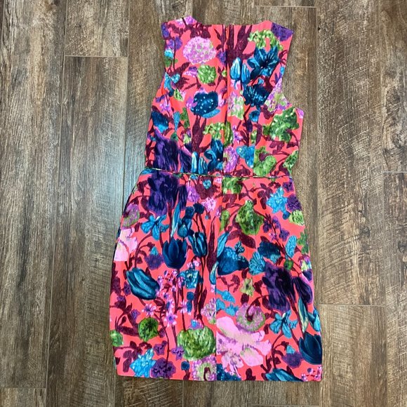 J. Crew Factory 4 Bright Floral Print Dress with Pockets - Picture 2 of 4